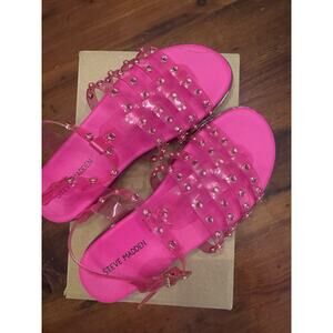 Steve Madden Girls Joceline Hot Pink Strappy Sandals Shoes Sz 3 NIB NEW